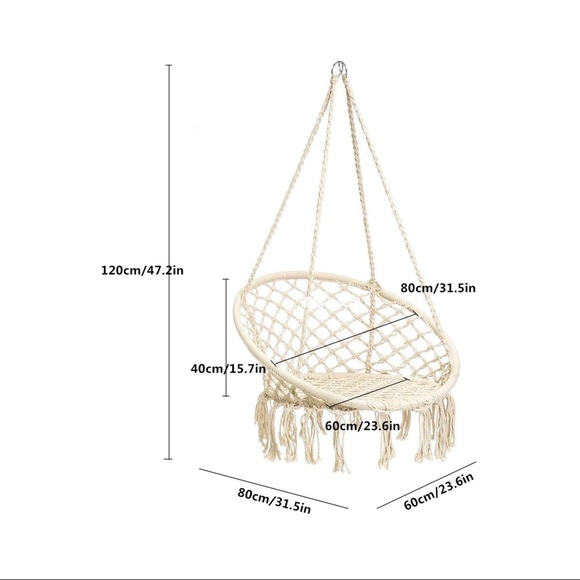 Macramé hanging chair woven boho indoor ou… - Picture 7 of 8